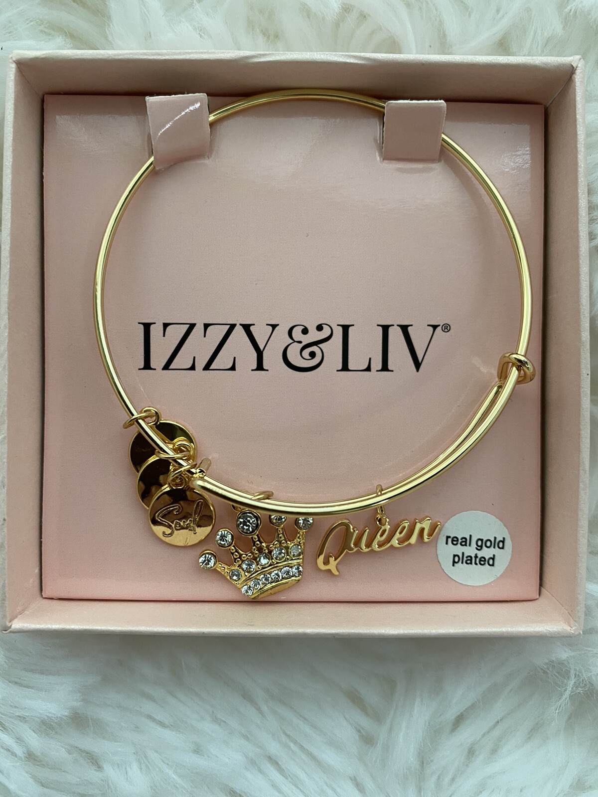 Izzy & Liv Queen Gold Plated Adjustable Charm Bracelet