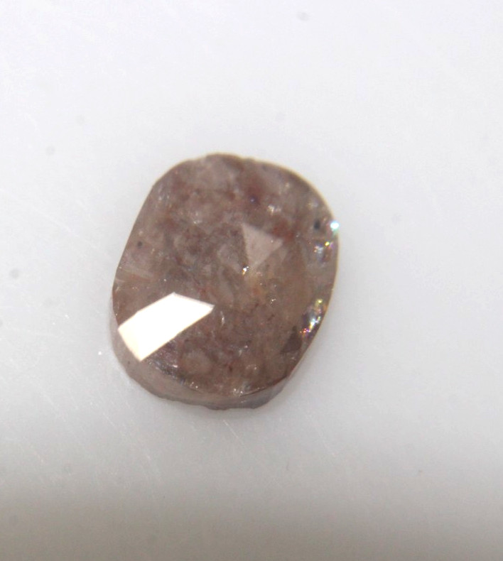 0.95Cts Oval Shape Gray brown Color Checker Cut Diamond 6.89×5.59×1.98 MM
