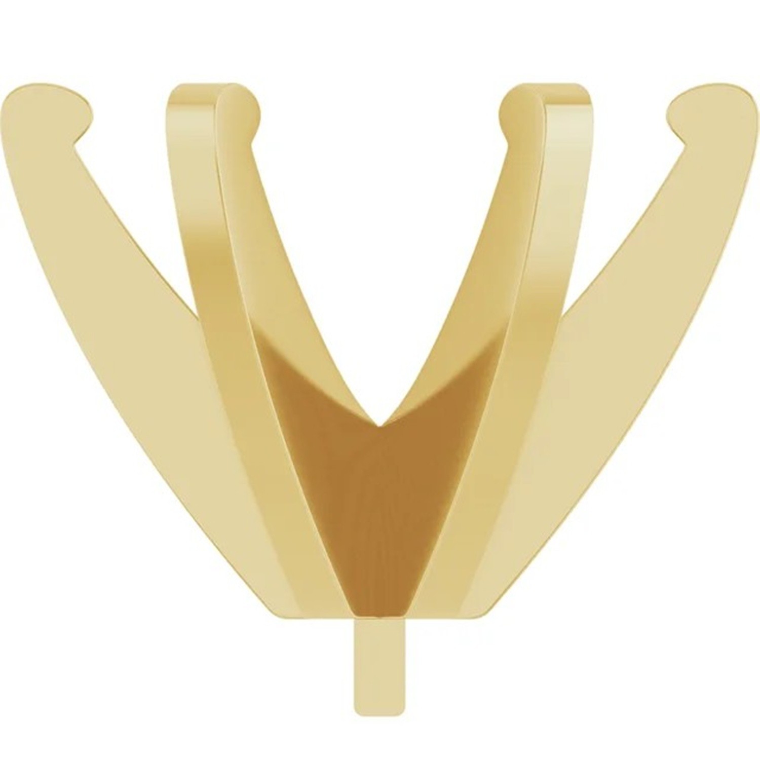 14K Solid Gold 6 Prong Low Peg Head Setting for Round Cut Standard Design USA