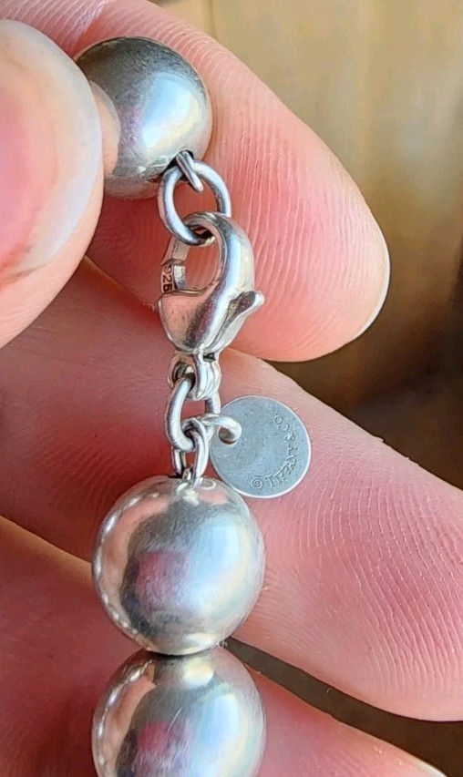 Tiffany & Co. Tiffany HardWear 6.25 in Beaded Bracelet 925 Sterling Silver