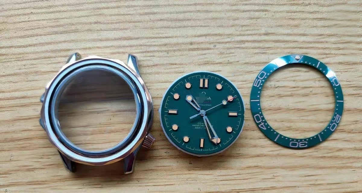 DIY Watch Part Kit for 8200 8215 Seamaster 300 007 42mm Case+Dial+Hands+Strap