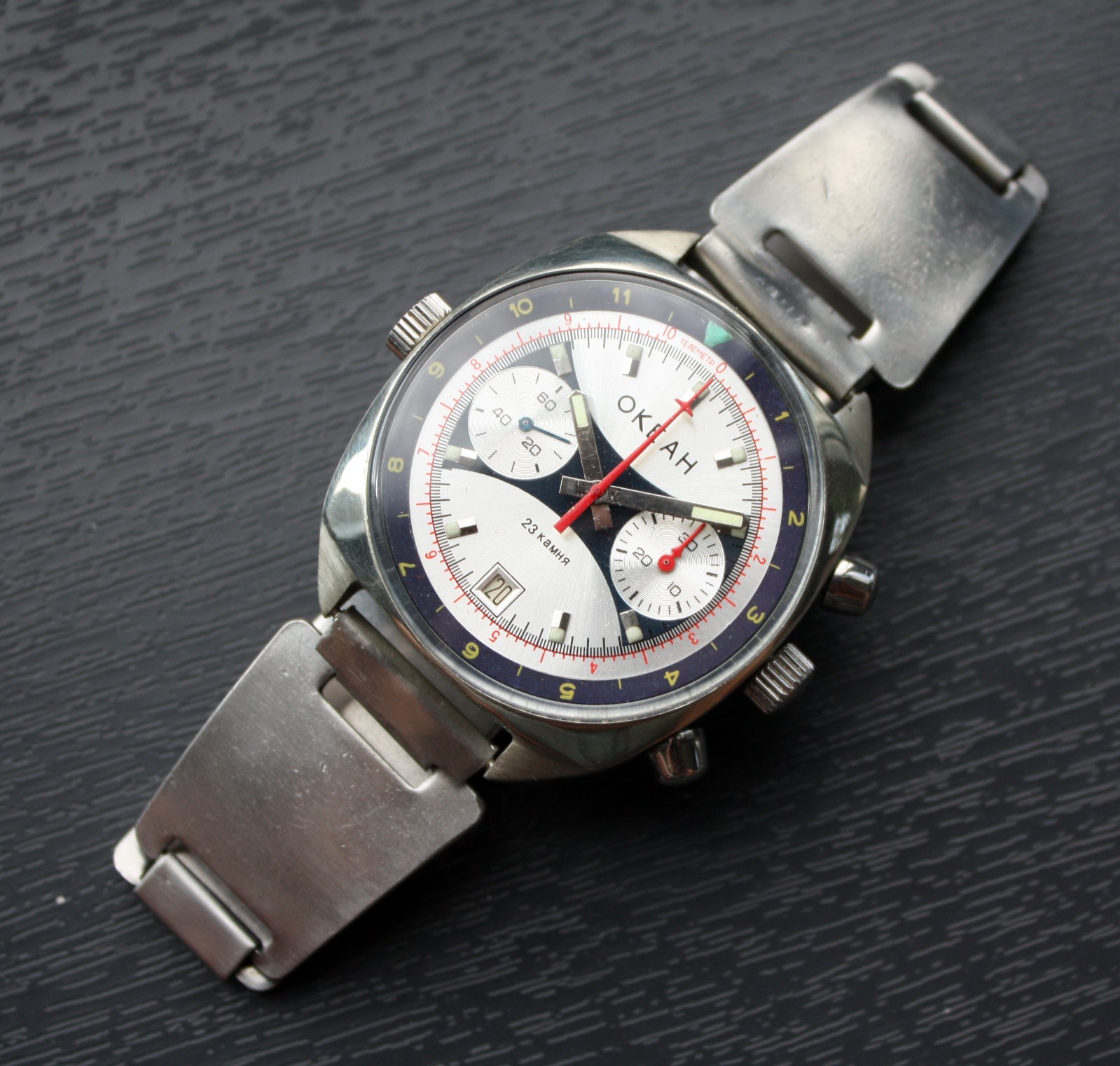 Soviet Vintage Poljot Okean Ocean Sturmanskie Chronograph USSR Mechanical Watch