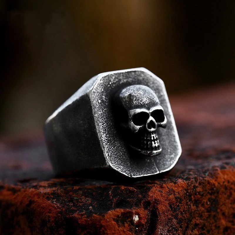 Stainless Steel Skull Ring For Men Gothic Punk Horror Skull Rings