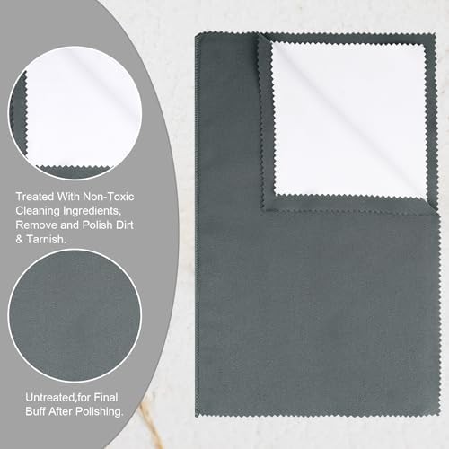 New 2 Pack XL 14×11″ Silver Polishing Cloths Clean 925 Silver Gold Jewelry