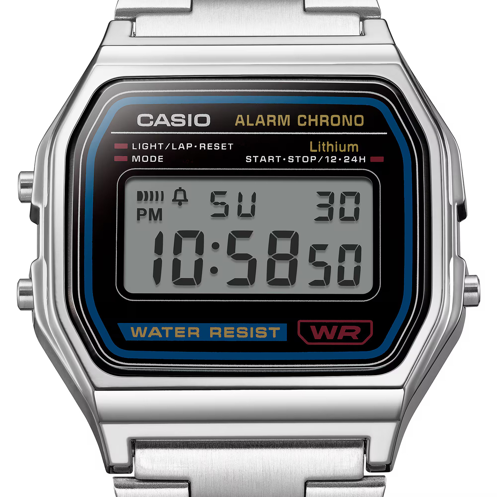 Casio Collection A158WA-1JH Vintage Digital Mens Watch Silver