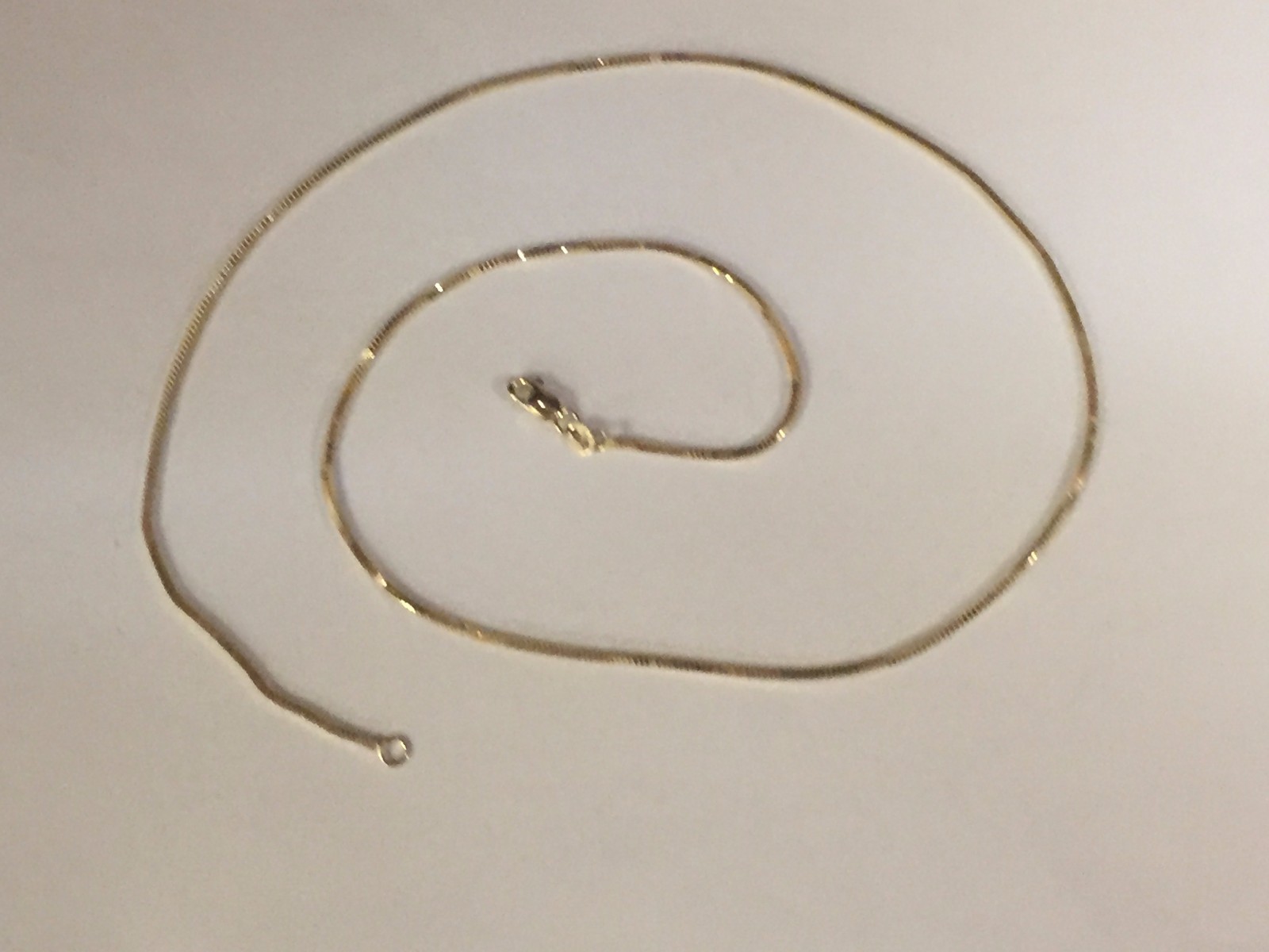 14k Yellow Gold 16″ MILANO Snake Pendant Chain Necklace 2 gram 1.3 MM ICE