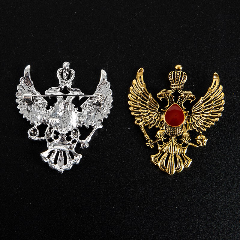 Retro Wing Metal Pin Vintage Eagle Badge Brooch Crown Lapel Pin Men Access JL
