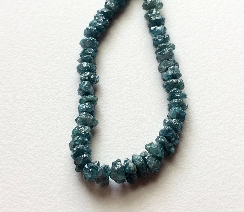 4-5.5mm Blue Diamonds, Blue Rough Diamonds, Blue Raw Uncut Diamond Beads