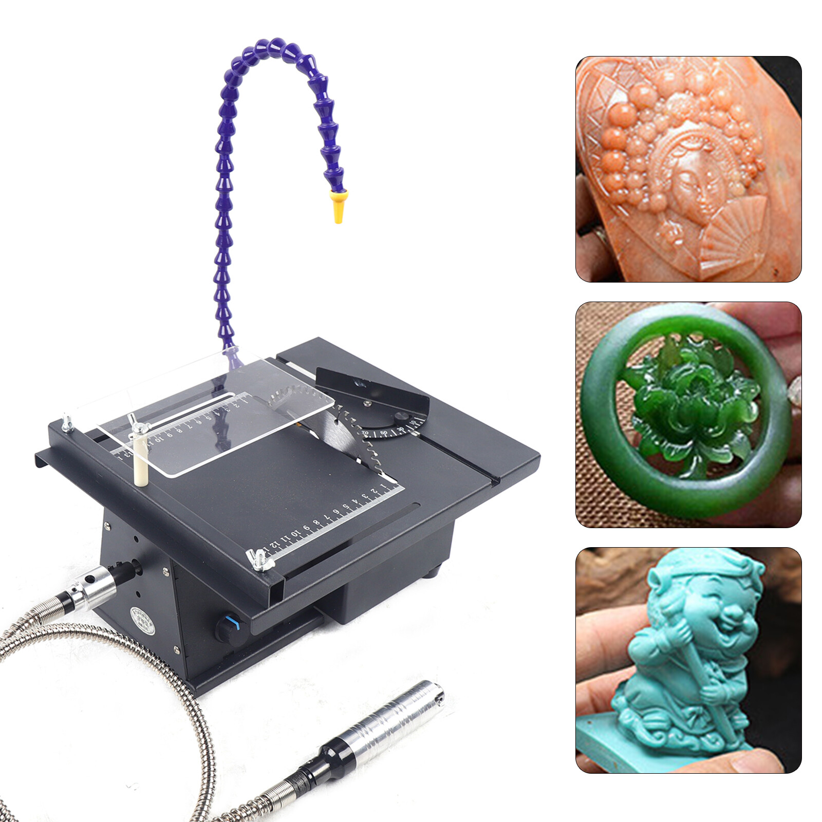 Gem Polishing Machine Jade Grinding Polishing 10000RPM Rock Polisher 7 Speeds US