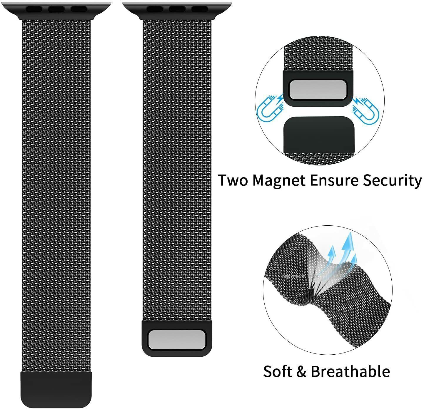 Magnetic Loop Strap iWatch Band + TPU Case For Apple Watch Series 8 7 6 5 4 SE 2