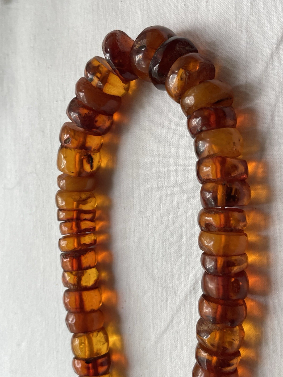 Genuine Ukrainian old amber necklace 19 century 103 grams BIG BEADS 10-20mm