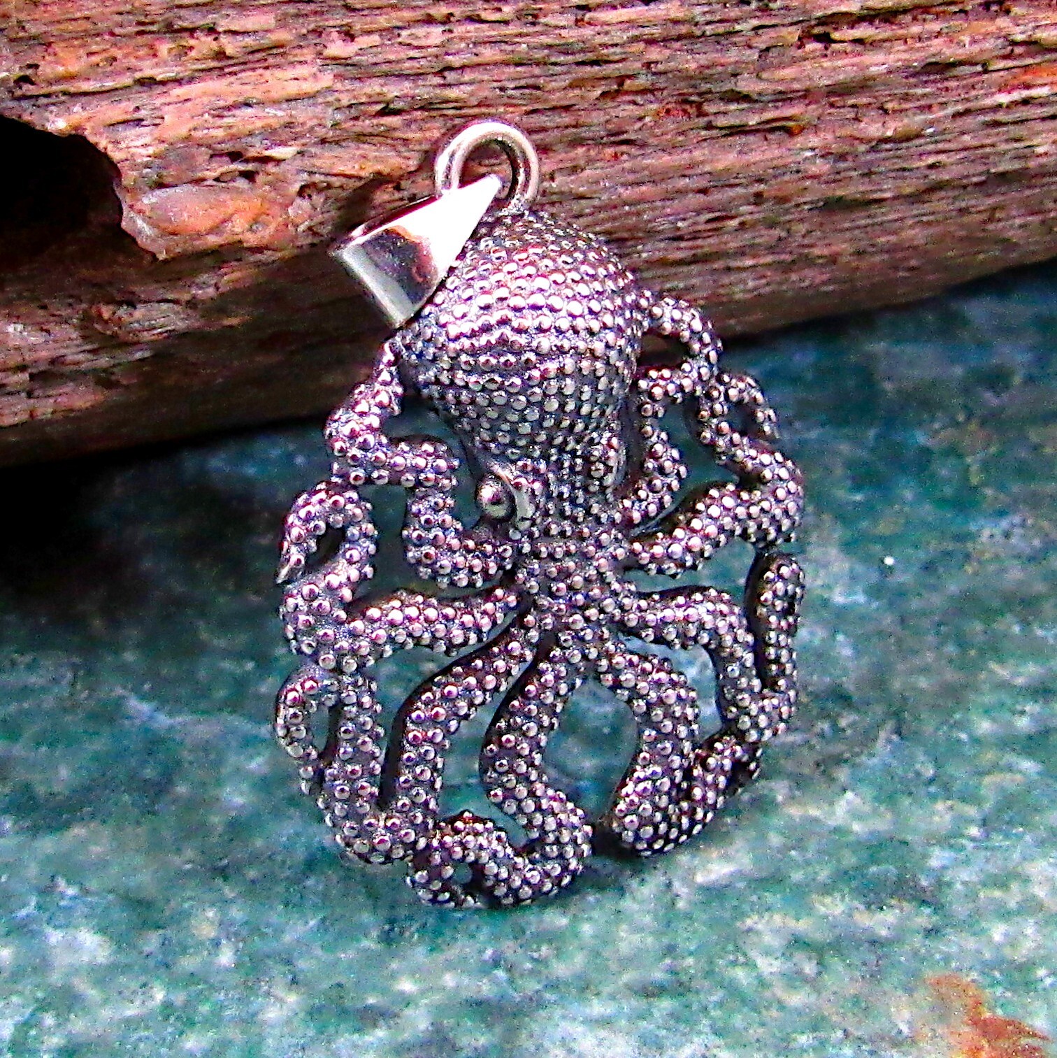 Solid 925 Sterling Silver Octopus Pendant Kraken Tentacle Nautical Sea Creature