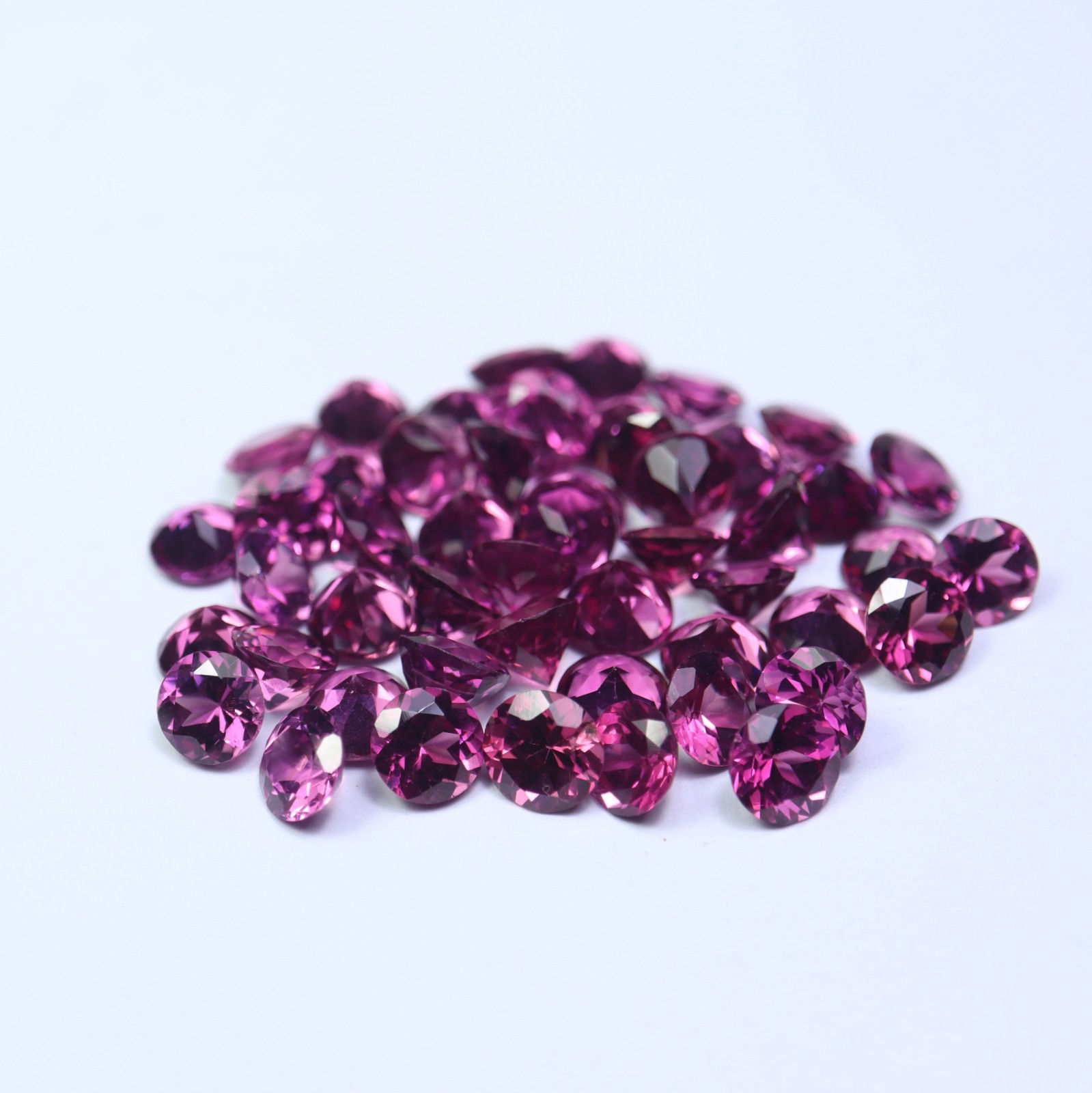 5 MM Real Purplish Pink Rhodolite Garnet Faceted Round Gemstone Wholesale Lot