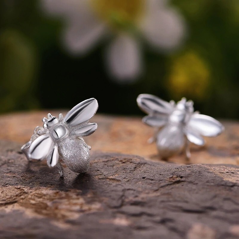 Honeybee Stud Earring’s Unique Earring’s For Valentine Gifts 925 Silver Plated