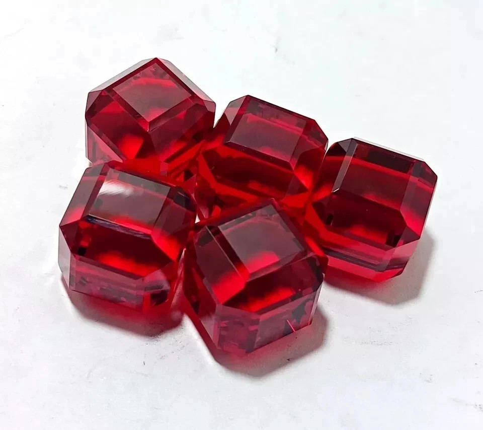 200 Ct Natural Burma Ruby Lot 5 Pcs Cube Cut Certified Loose Gemstones