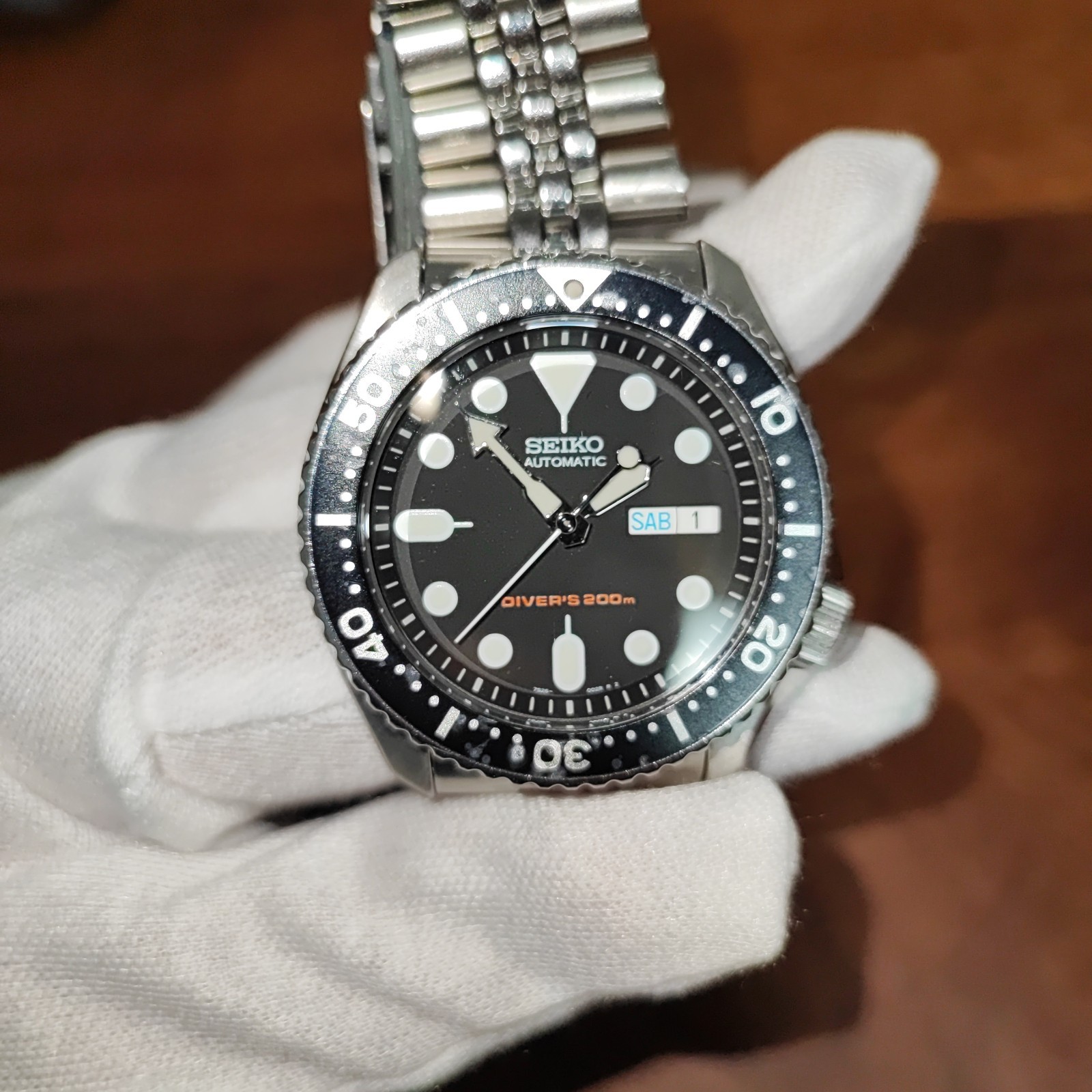 USED SEIKO Black Boy 7S26-0020 Automatic Genuine Jubilee Bracelet