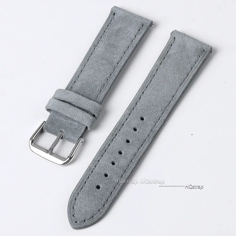 New Soft Suede Leather Watch Band Straps Stainless Steel Buckle 18/19/20/22/24mm