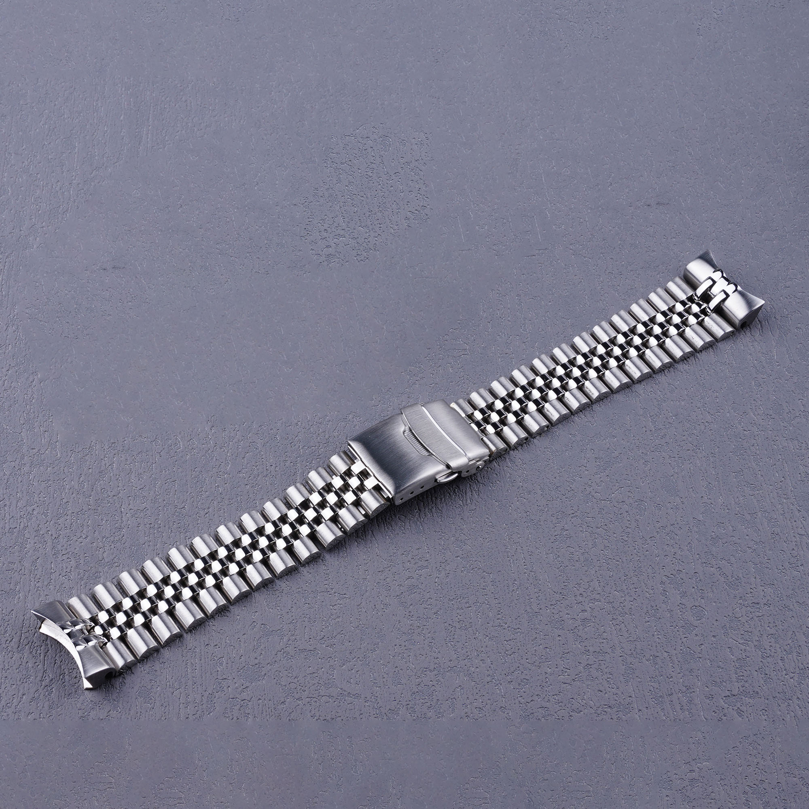 For Seiko Black Samurai SRPF79 22mm Silver Solid Curved End Jubilee Bracelets