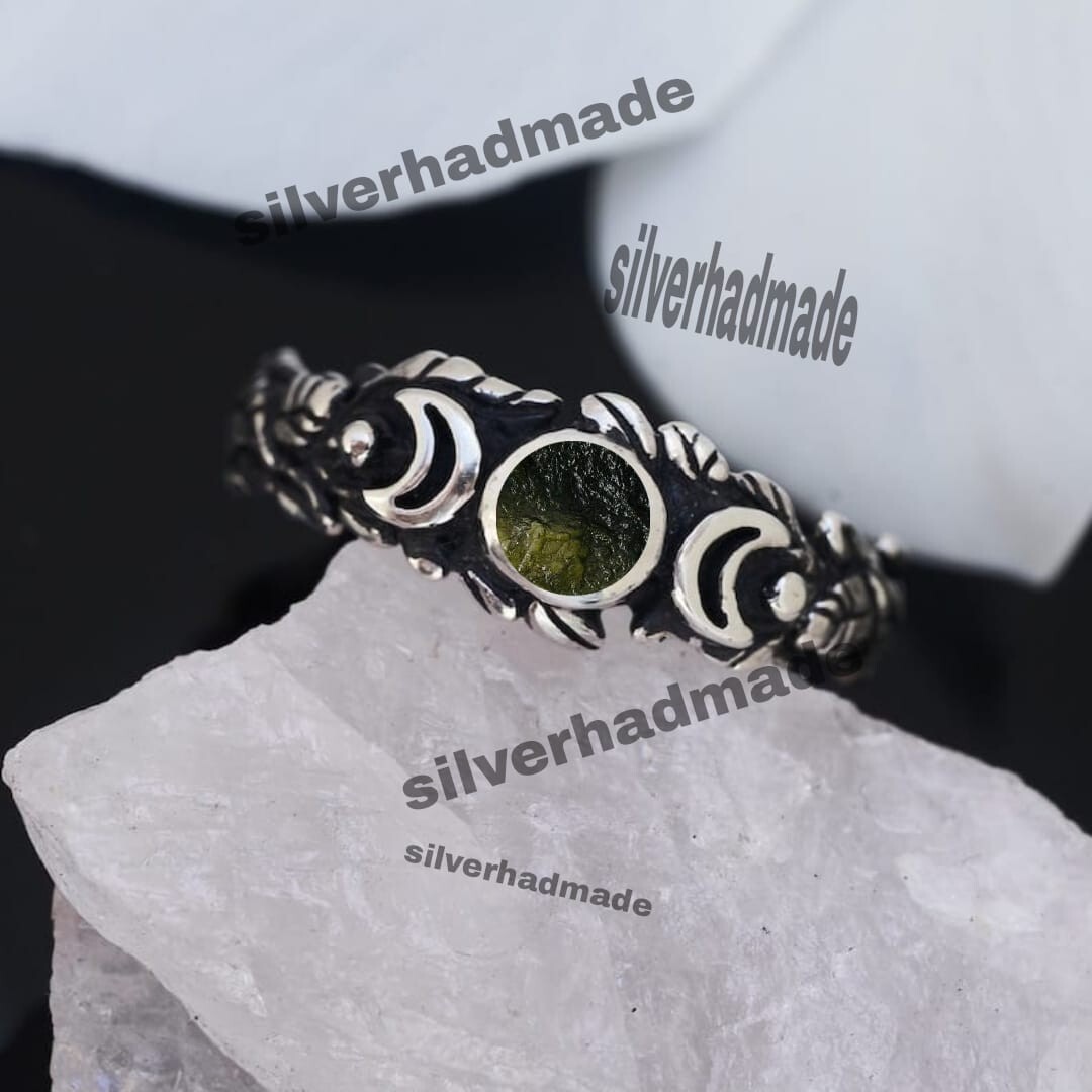 Moldavite Ring 925 Sterling Silver Handmade wedding Jewelry size 4 to 11