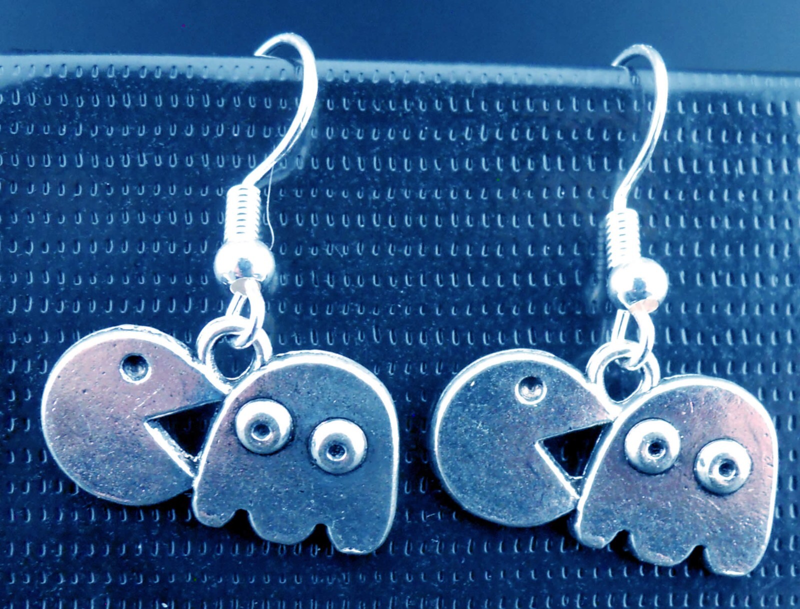 Pac-Man Earrings Sterling Silver Ear Wires Ghost Arcade Game 80’s PacMan Gamer