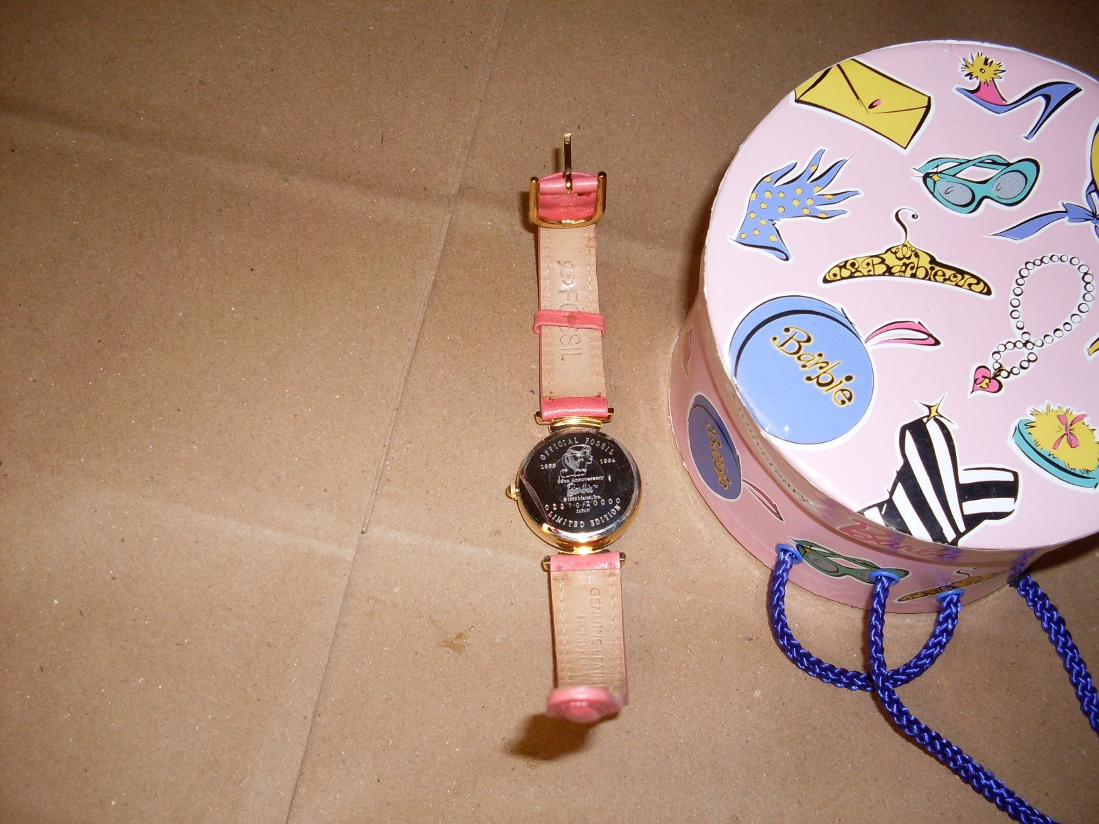 Vintage Barbie 35th Anniversary Fossil Watch in original Hatbox with tags. COA.