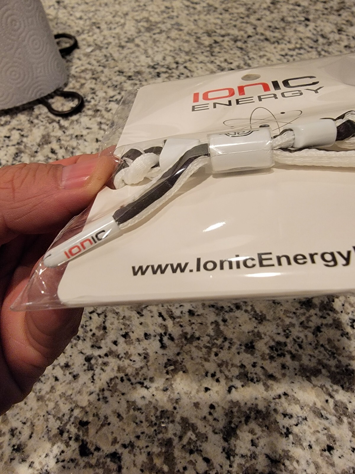 Brand New Ionic Energy Iridescent Black Reflective Braided Shoelace Bracelet