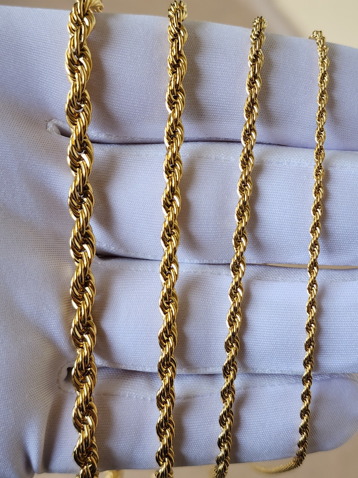 Stainless Steel Gold Plated Rope Chain 2, 3, 4, 5mm Hip Hop Jewelry Unisex, Men