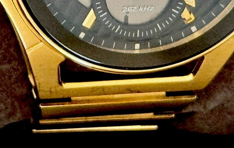 Bulova Curv Black Dial Men’s Watch – 97A144 Gold Tone Stainless