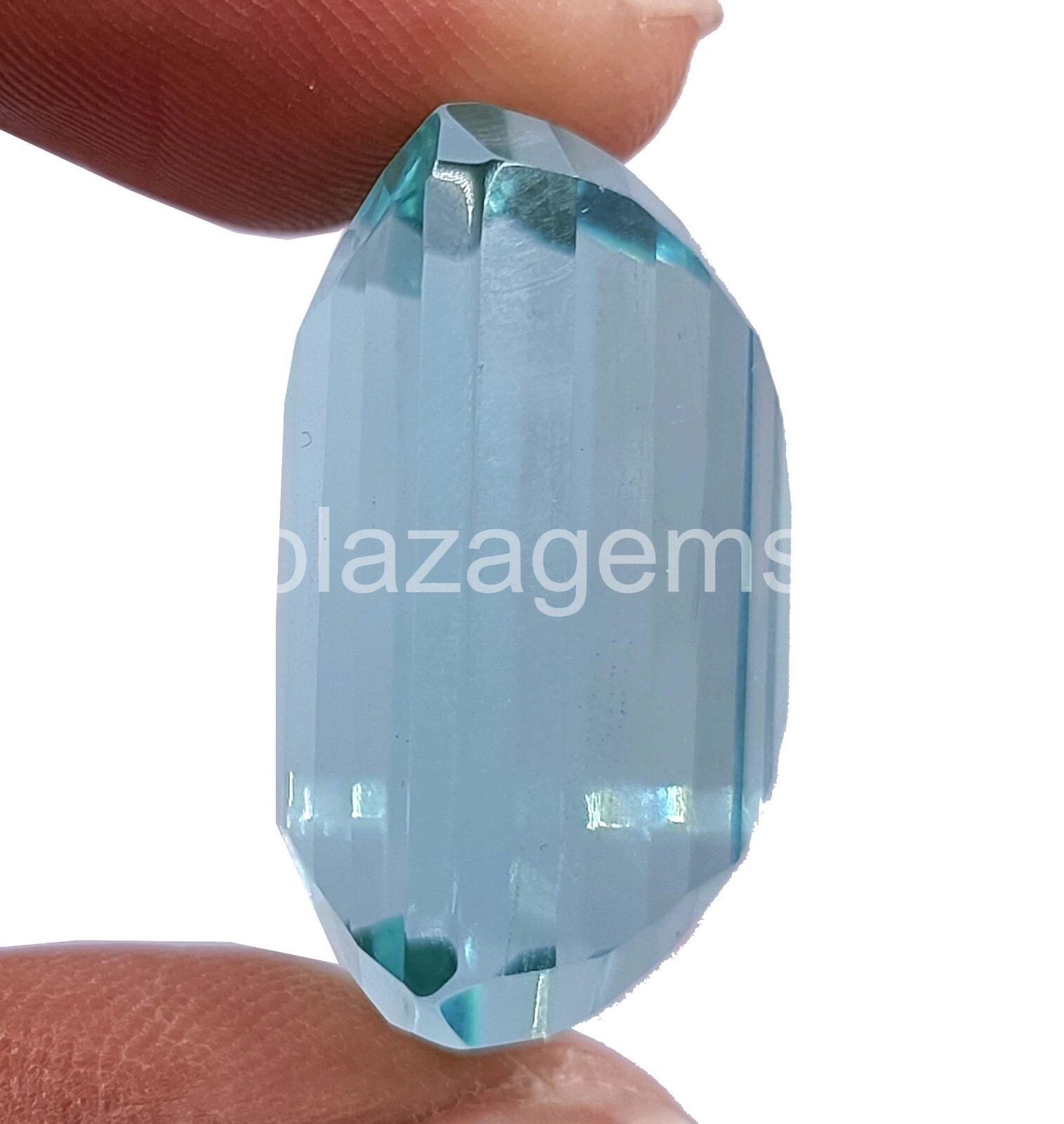 53.5 CT EMERALD SHAPE NATURAL BLUE AQUAMARINE LOOSE GEMSTONE EGL 5RDZ