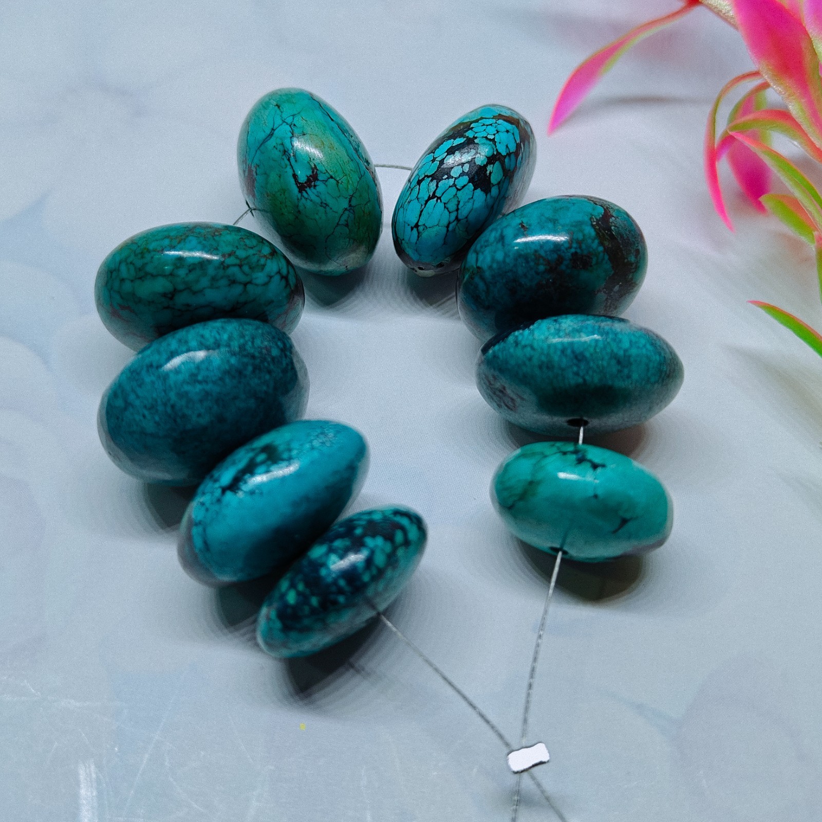 Turquoise Roundel Beads Natural Gemstone Loose Beads For Jewellery Making 187 Ct
