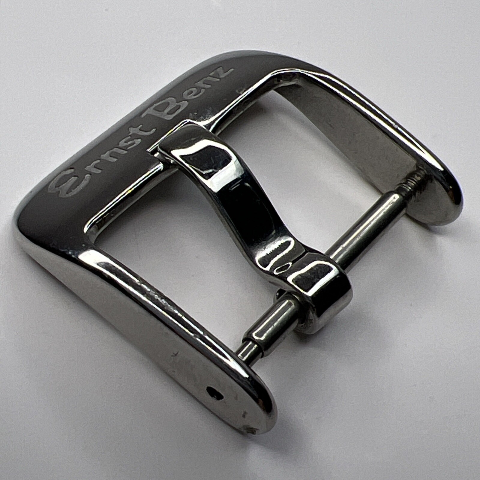 Authentic Ernst Benz 18mm Stainless Steel Tang Buckle Clasp Signed Logo
