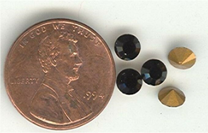 50 VINTAGE AUSTRIAN CRYSTAL JET ROUND 4.5mm RHINESTONE SS19 GEM JEWELS V299