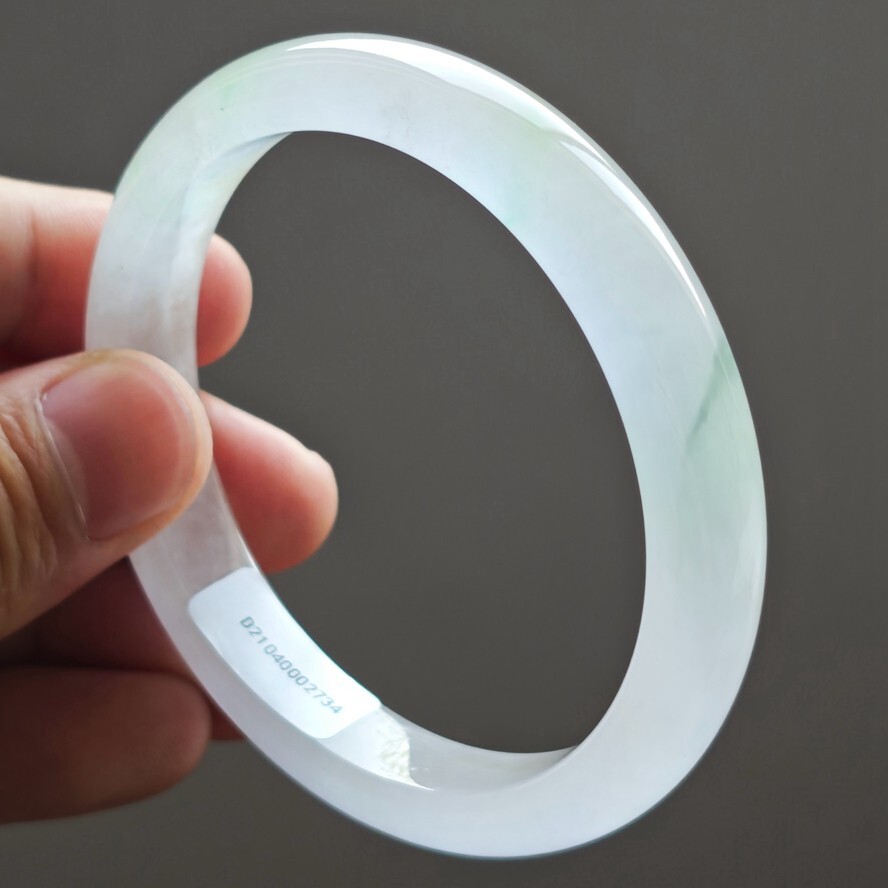 61mm Natural Icy Green Jadeite Jade Bracelet Burma Jadeite Jade Big Bangle 3110