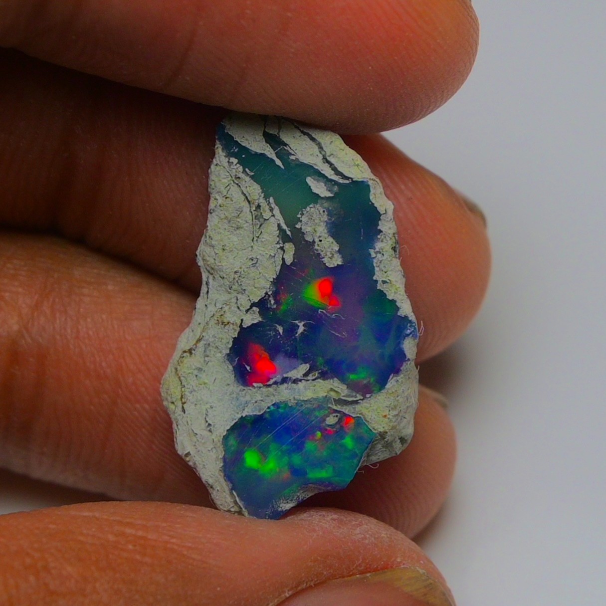Polished Blue Opal Rough 6.80 Carats, Smoked Ethiopian Welo Opal Rough,