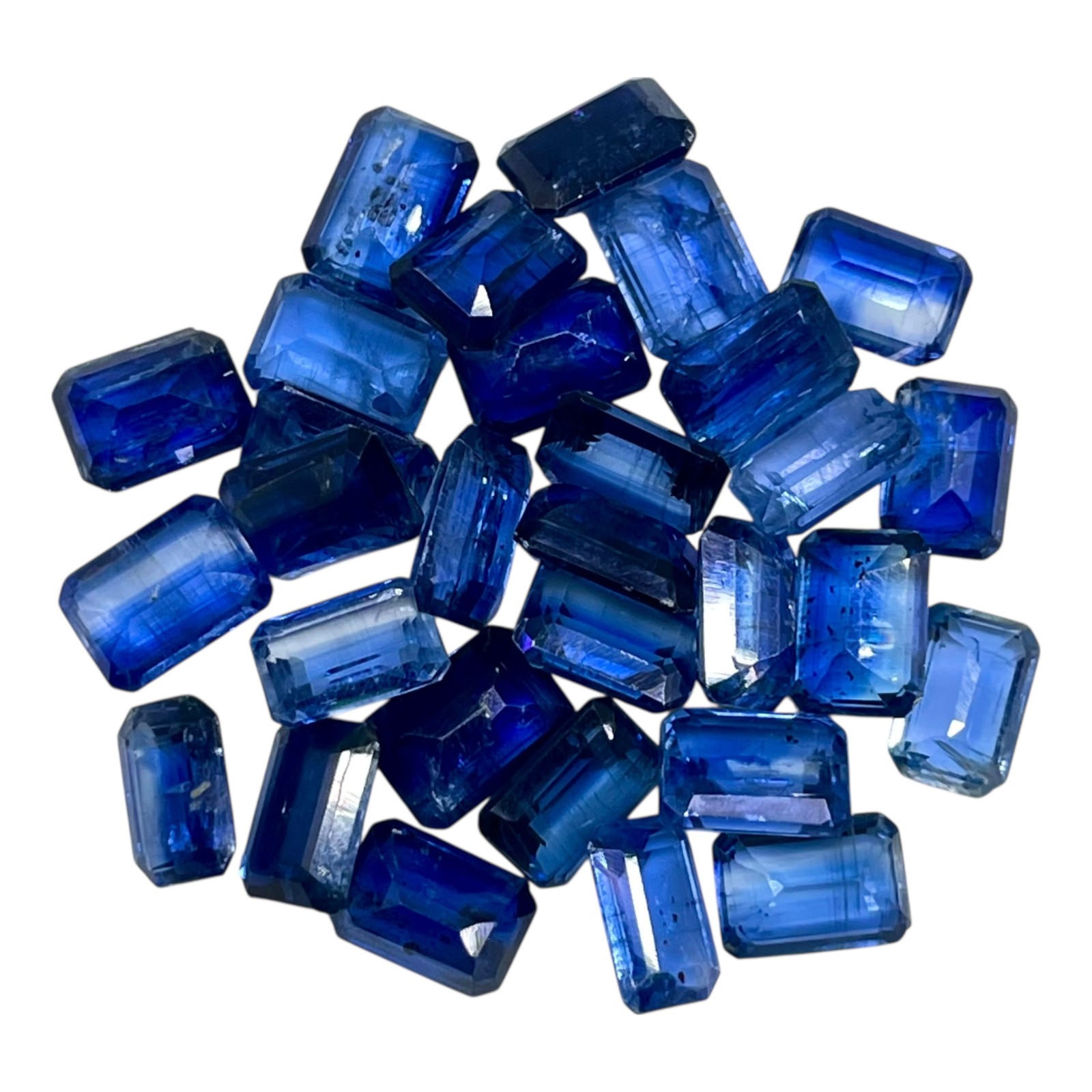 6 Pcs Natural Kyanite Blue 7x5mm Octagon Cut Untreated Loose Gemstone Lot 7 Cts