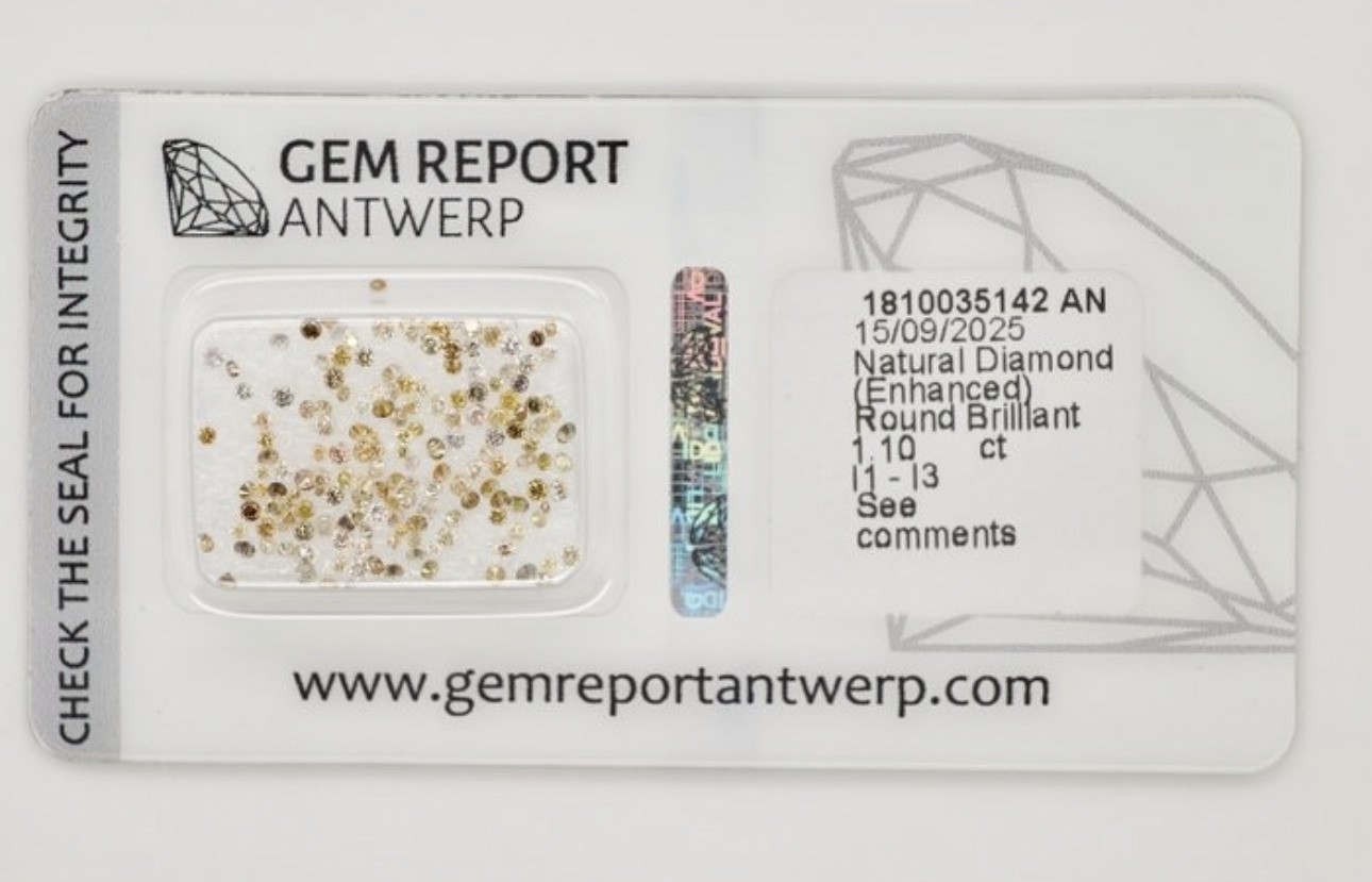 1.10ct Fancy Color Melee Diamond Lot 167pcs Enhanced Natural Round 0.76-1.30mm