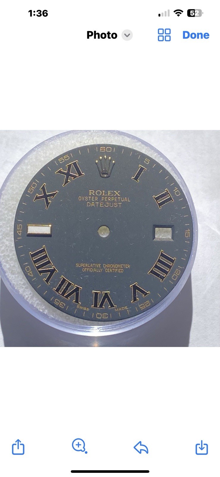 Rolex 41 mm Datejust OEM Dial Pre-Owned *Ships Free*Signed Rolex 2 RS 10 542084