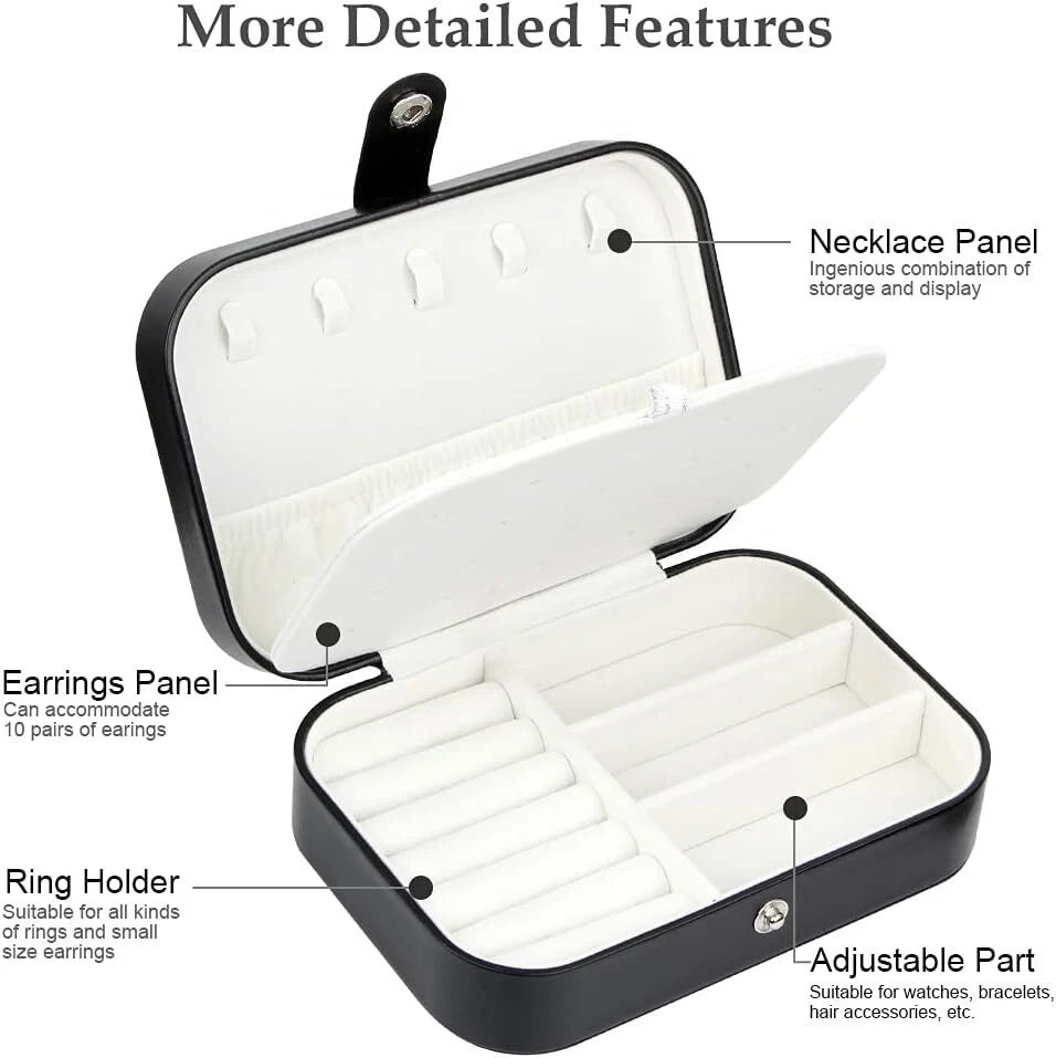 Double Layer Jewelry Box Organizer Case Rings Earrings Necklace Storage Portable