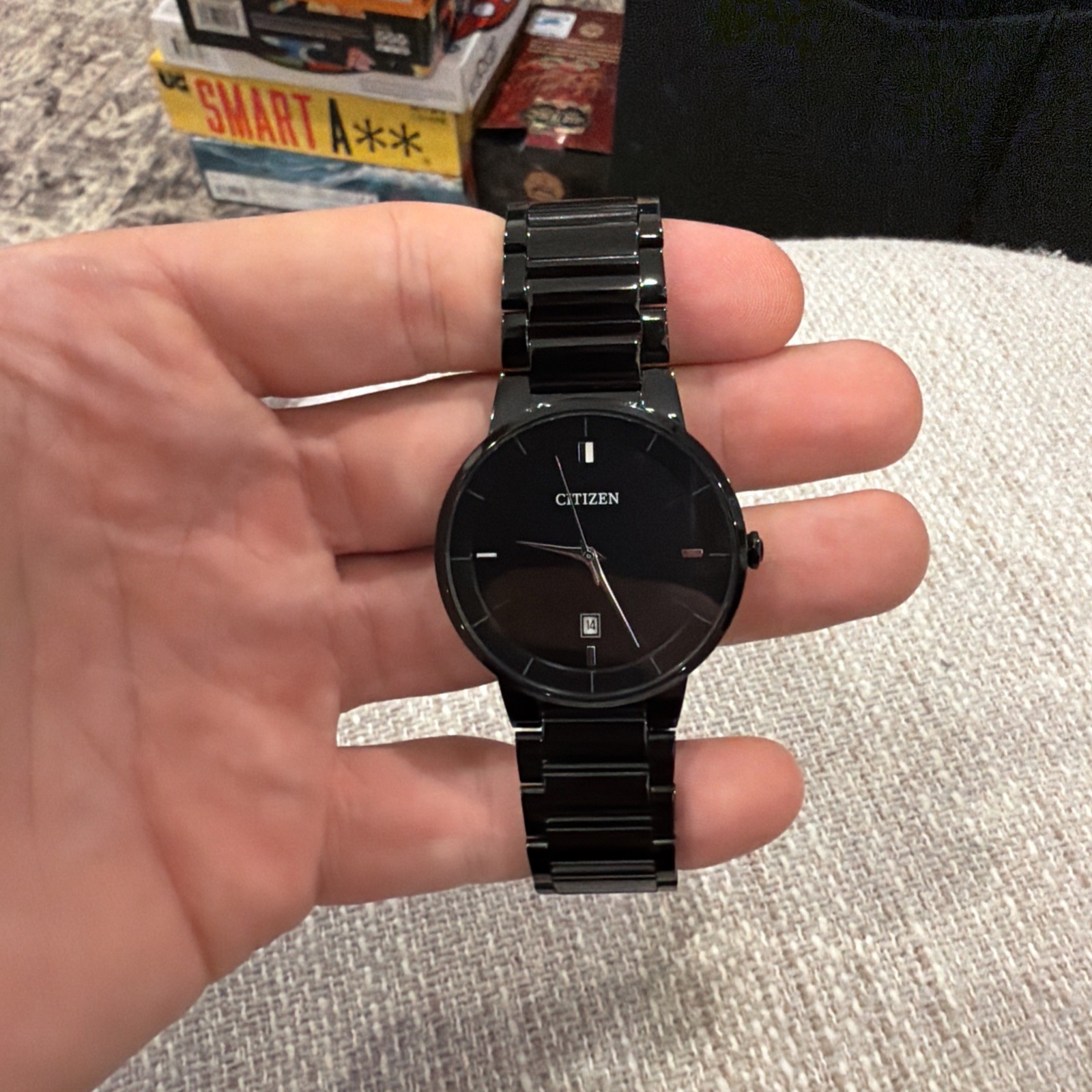 Citizen Quartz Black Ion-Plated Stainless Steel Bracelet Watch 40mm BI5017-50E