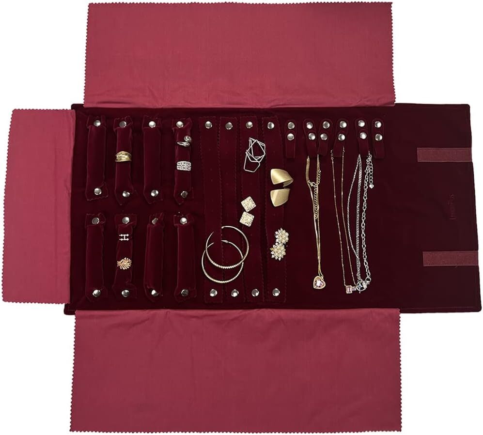 Bolsa Enrollable Para Estuche De Joyeria De Terciopelo Para Collar, Pulsera,…