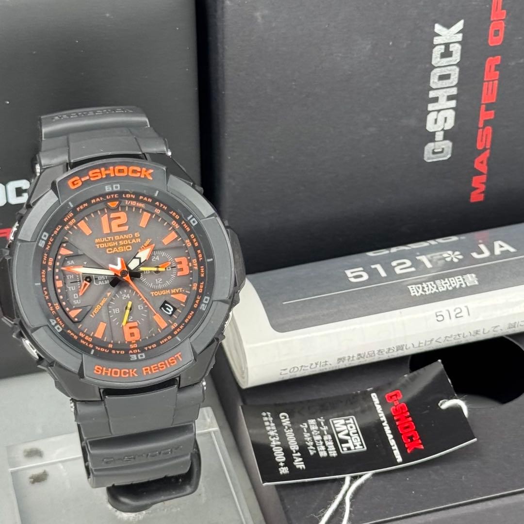 Casio G-Shock Gravity Master GW-3000B-1AJF Black Orange Used from Japan
