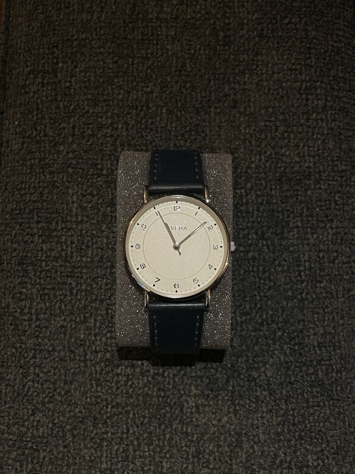 Breda Men’s Analog Quartz Watch Stainless Steel White Dial Blue strap