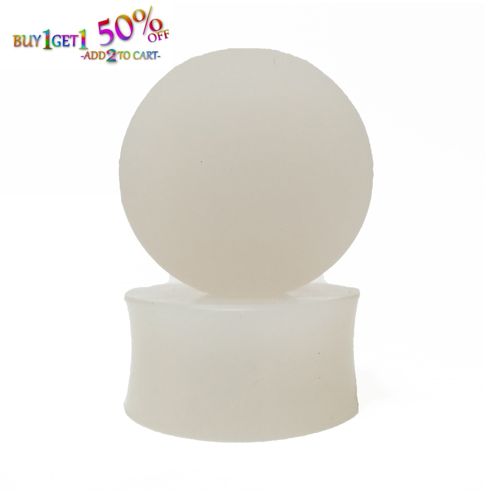 Pair 8g-40mm HAZY CLEAR SOLID SILICONE PLUGS Soft Double Flare Gauges Ear 2056