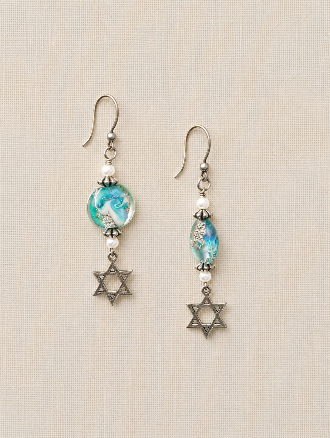 Star of David Handcrafted OOAK Earrings