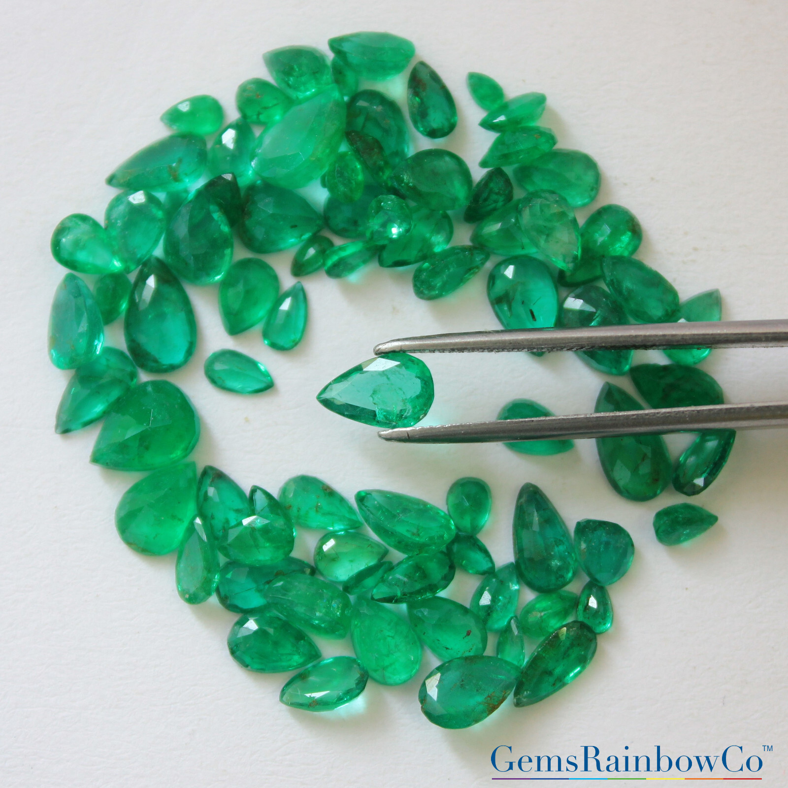 Natural Emerald Multiple Shape And Size Green Faceted Loose Gemstones, #777.