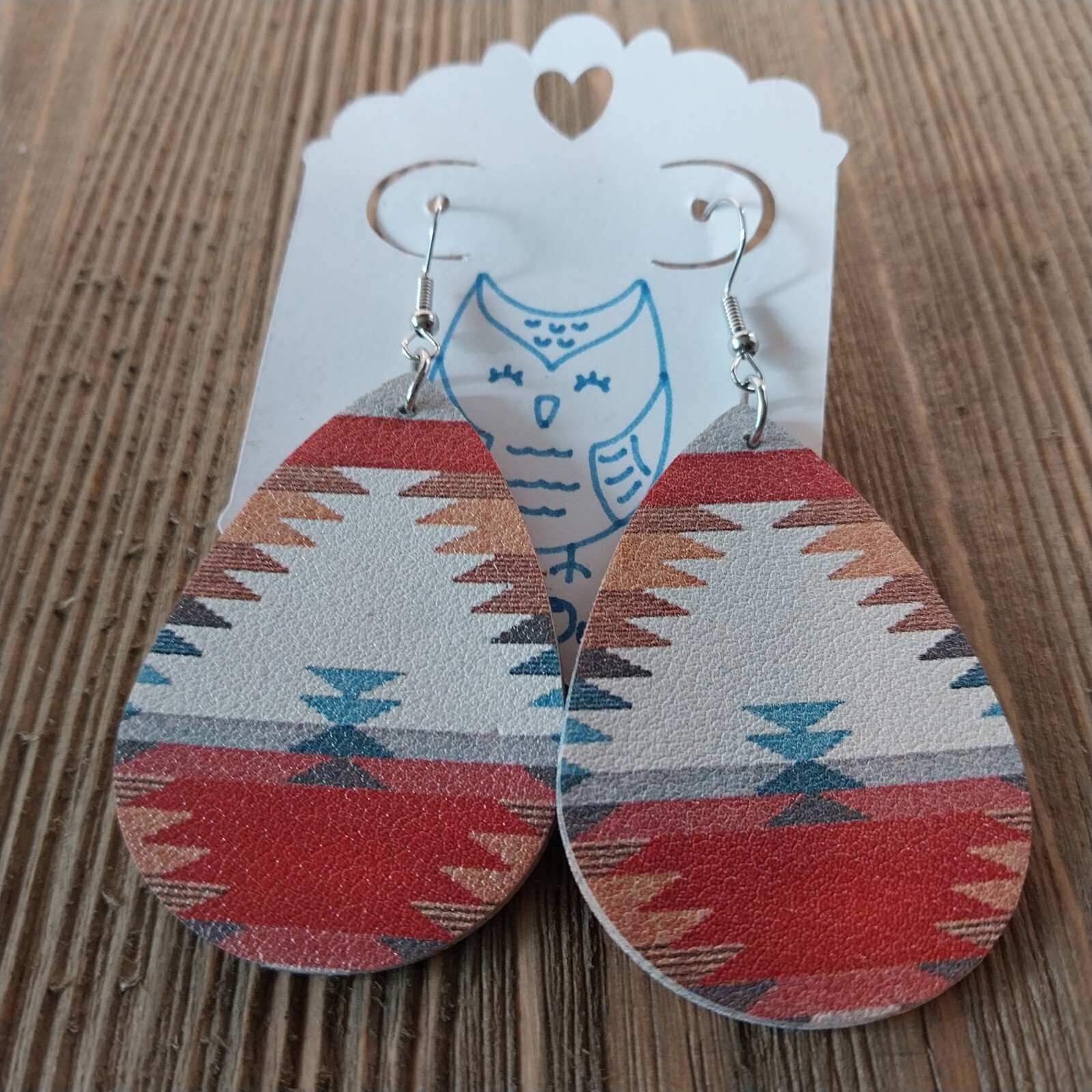 Southwest Boho Cowgirl Drop Dangle Hook Earrings Handmade Multicolor