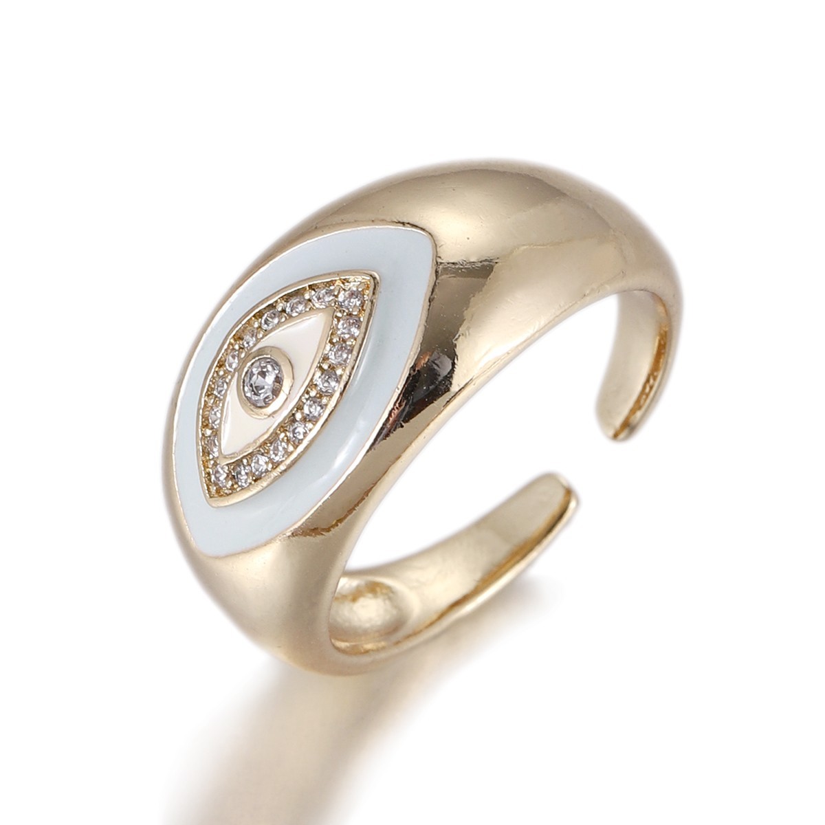 1Pcs Zircon Vintage Evil Eye Finger Ring For Women Men Gift Gold Color Turkish