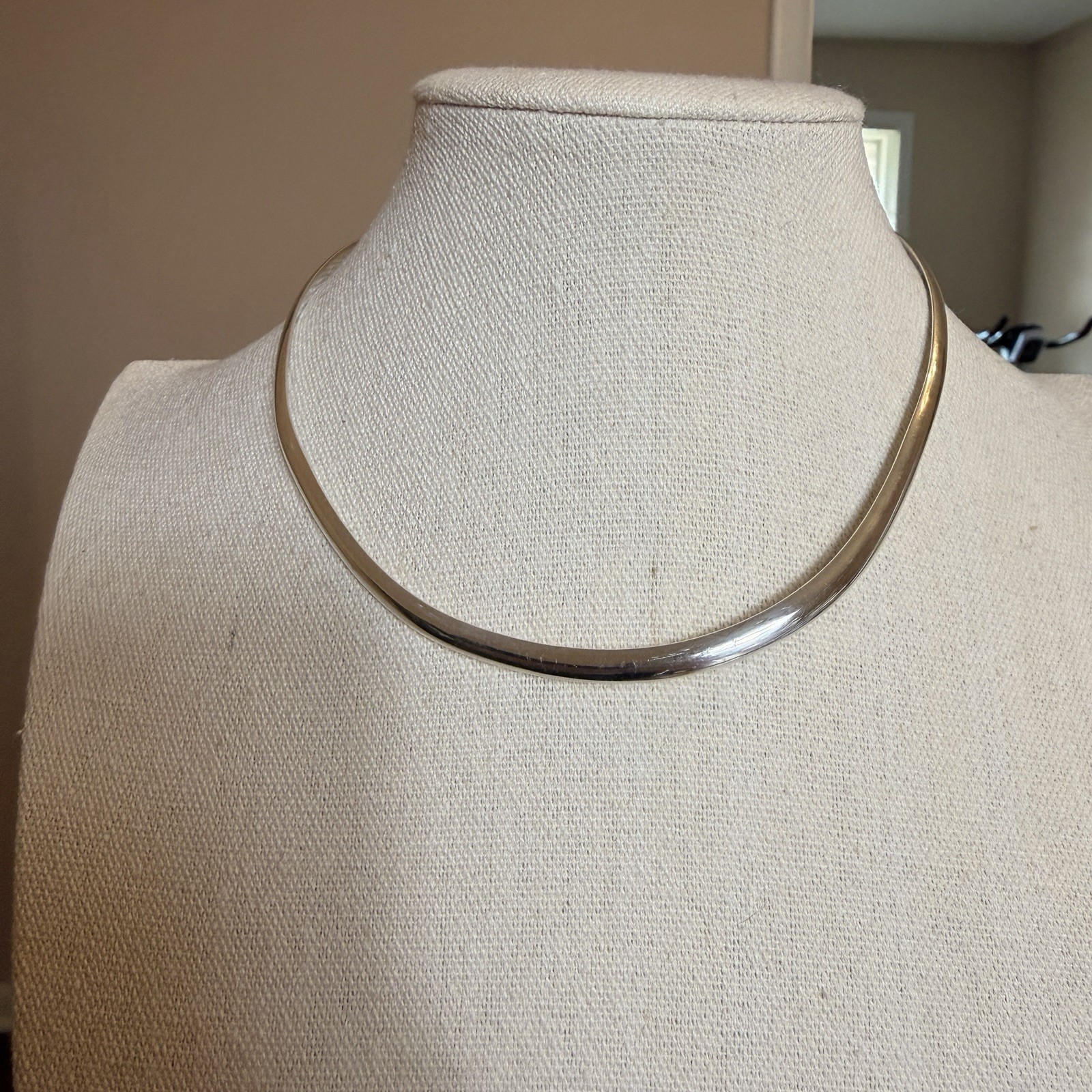 Vintage 925 Sterling Silver Classic Collar Necklace Singed Sterling MB or 8W