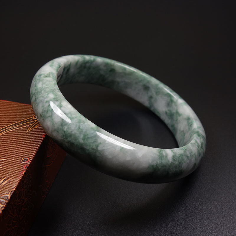 61mm Certified Grade A 100% Natural Green Jadeite Jade Bracelet Bangle Z07053