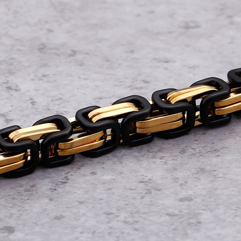 Pure Stainless Steel Solid Byzantine Chain Necklace For Mens Heavy 8mm 24”